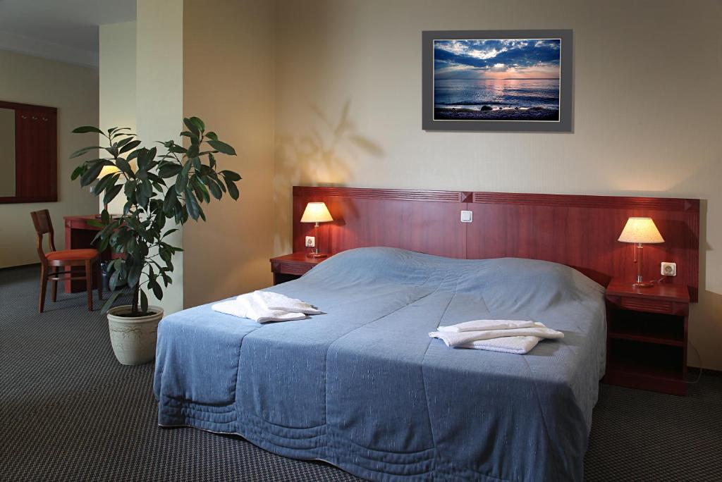 Postel nebo postele na pokoji v ubytování Hotel Promenada