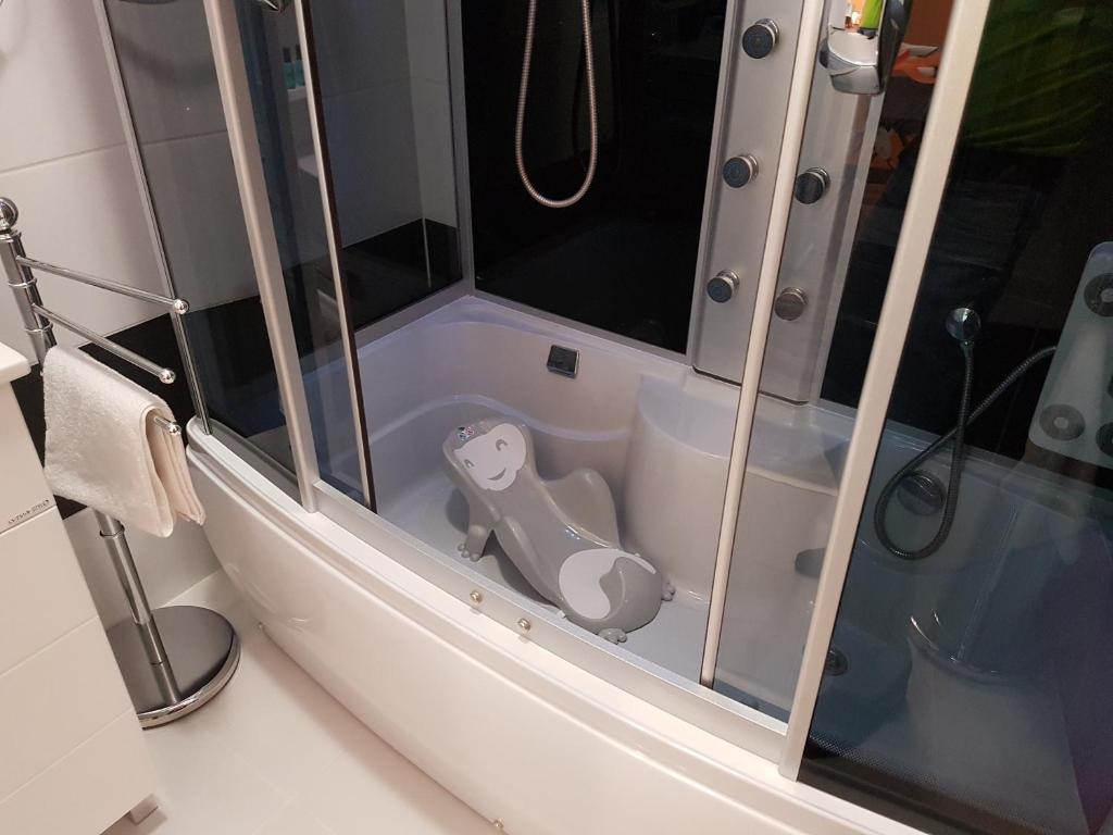 Koupelna v ubytování Centrum Luxus Apartman