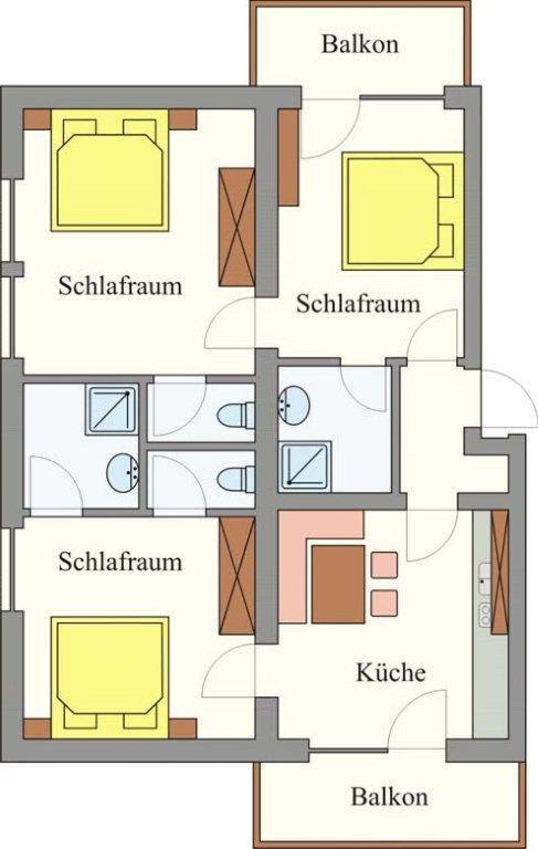 Půdorys ubytování Haus Birgit