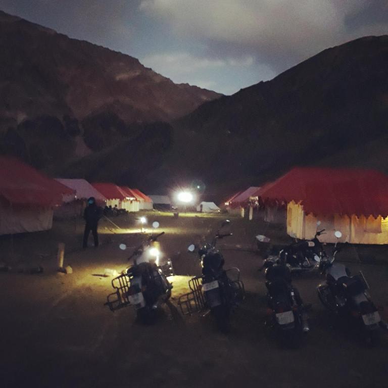 Route camping. Inside Sarchu Camp.