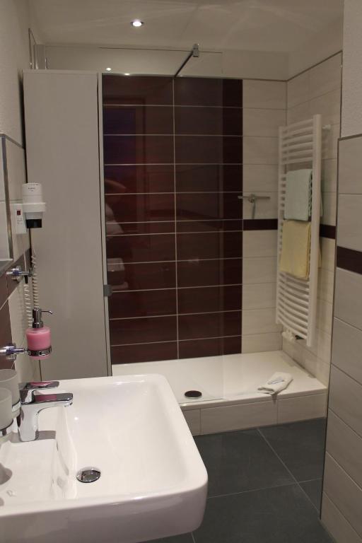 Koupelna v ubytování Hotel Rabennest
