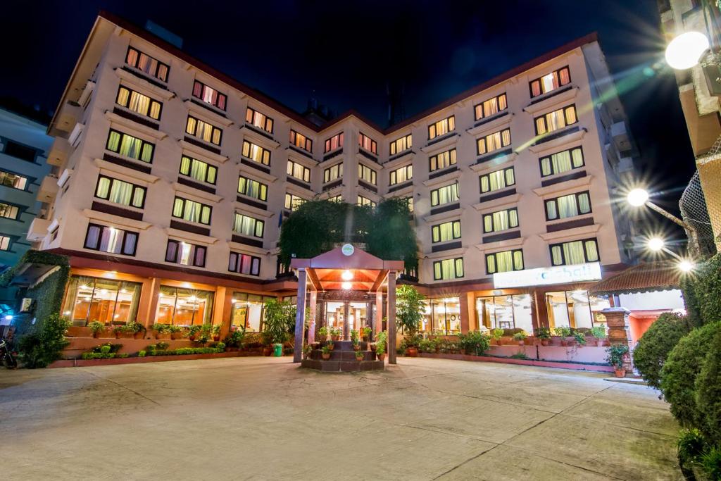 a rendering of a hotel at night at Hotel Vaishali in Kathmandu