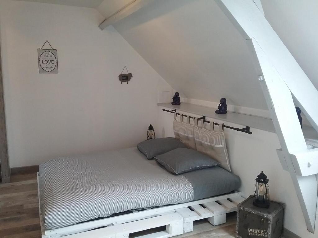 Postel nebo postele na pokoji v ubytování Chambre d'hôtes "COQUELICOT"