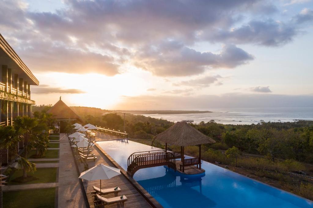 a view of a pool at a resort at Semabu Hills Hotel Nusa Penida in Nusa Penida