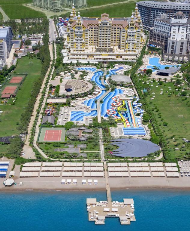 an aerial view of a resort with a water park at Royal Holiday Palace in Lara