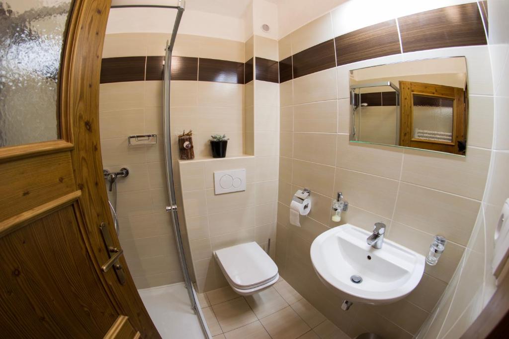 Koupelna v ubytování B&B Krumlov