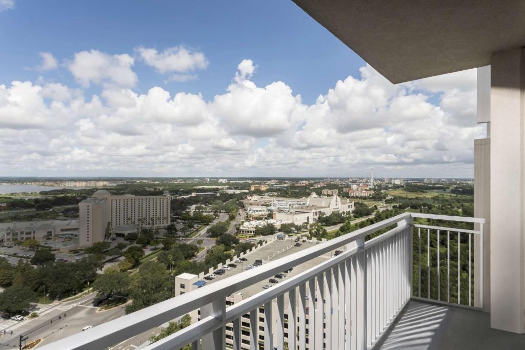 The view from a balcony at the Hyatt Regency Orlando.