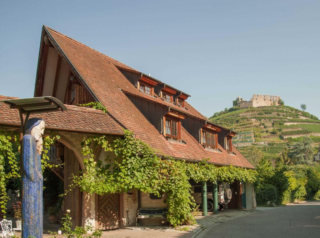 a building with a bunch of vines on a hill at Weinloft Staufen in Staufen im Breisgau