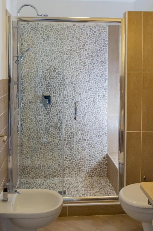 Koupelna v ubytování Hotel Palau