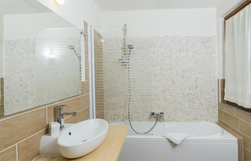 Koupelna v ubytování Hotel Palau