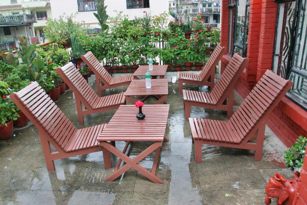 Patio nebo venkovní prostory v ubytování Thamel Backpackers Home