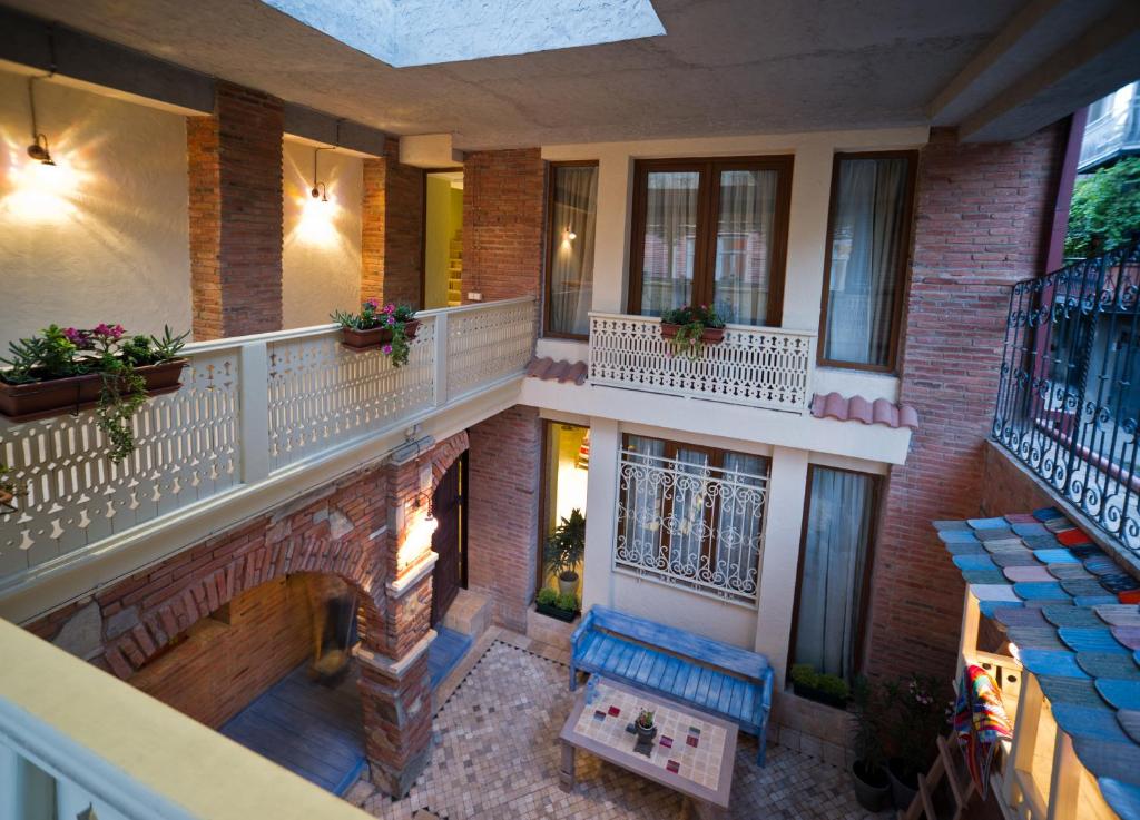 a view of a building with a fireplace at No12 Boutique Hotel in Tbilisi City