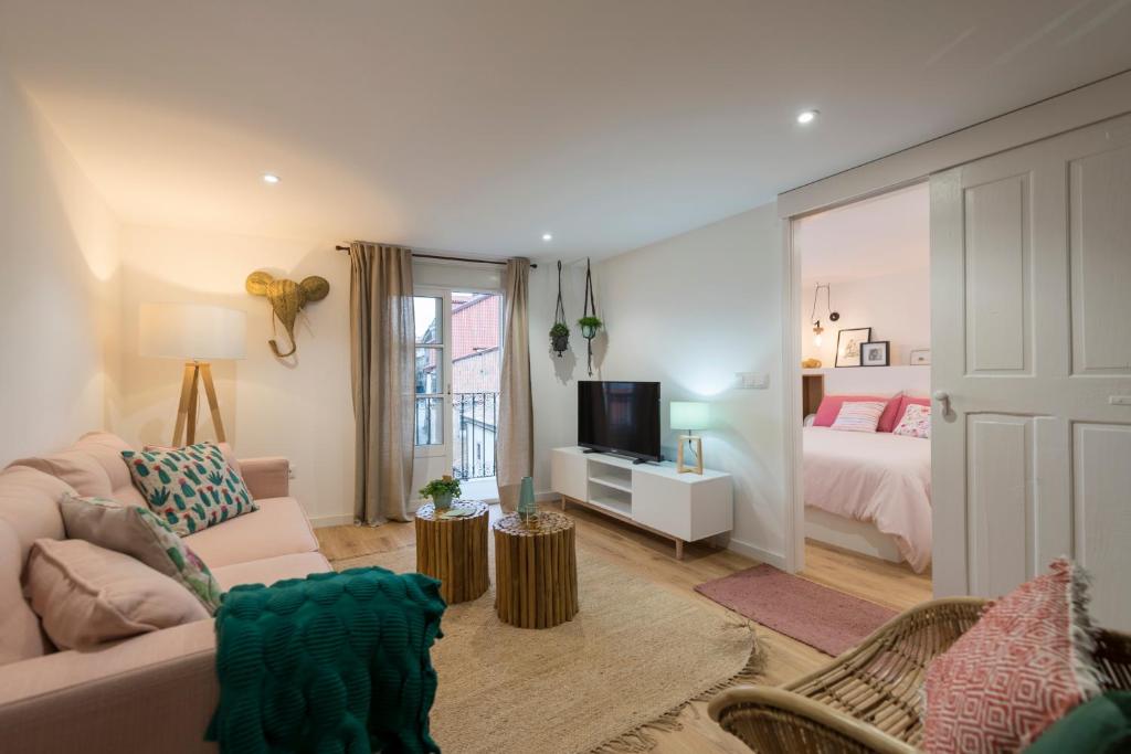 TV a/nebo společenská místnost v ubytování Apartamento Luscofusco