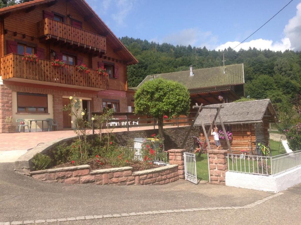 una casa con giardino di fronte di Gites Les Pins et Les Bruyères a Wangenbourg