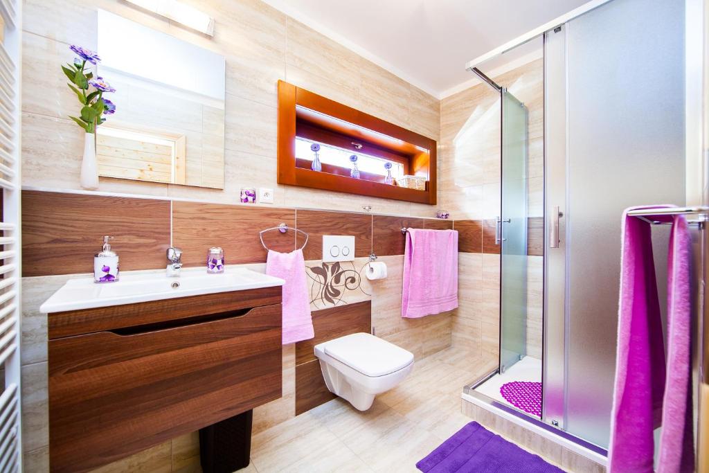 Koupelna v ubytování Relax Apartmany