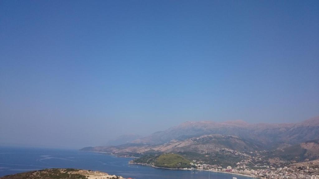 a view of the hudson river from the top of a mountain at Vila Llaka in Himare