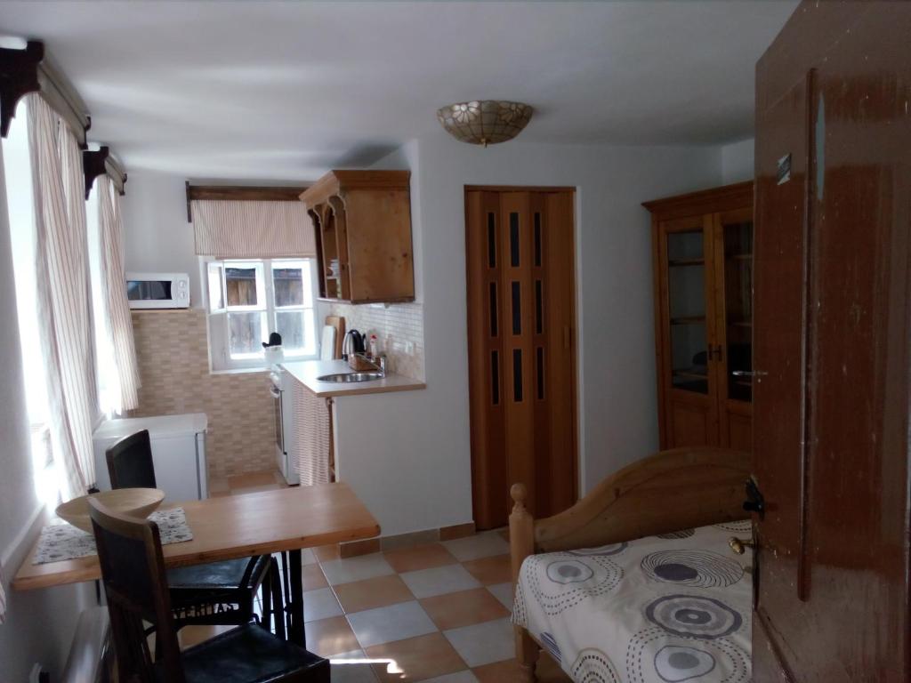 Kuchyň nebo kuchyňský kout v ubytování Penzion U kozy