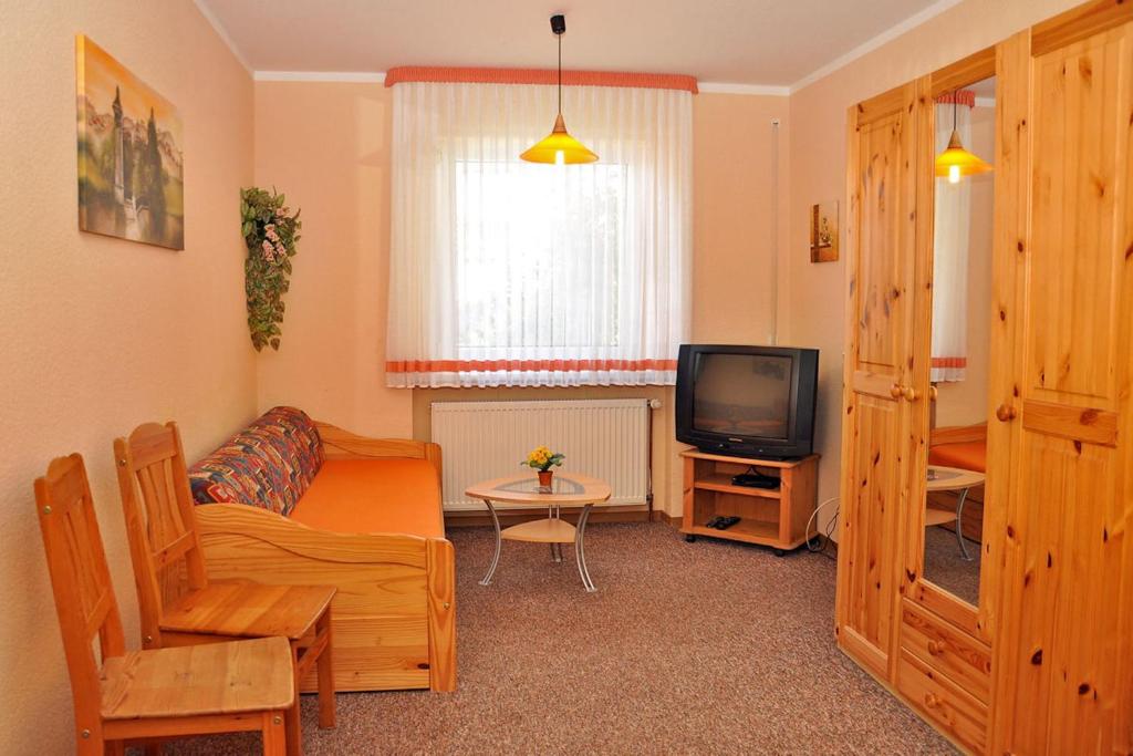 TV a/nebo společenská místnost v ubytování Pension "AM RENNSTEIG"