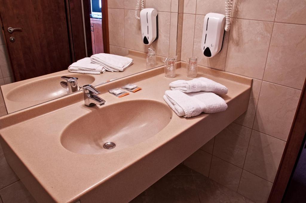 Koupelna v ubytování Hotel Central