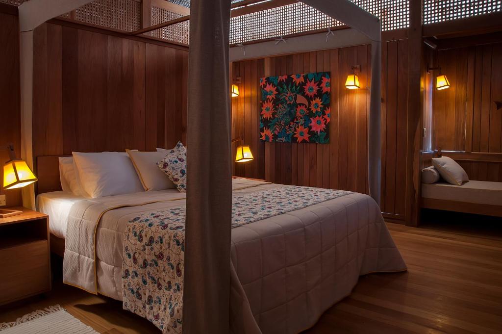 Cama ou camas em um quarto em Jaguaribe Lodge e Kite