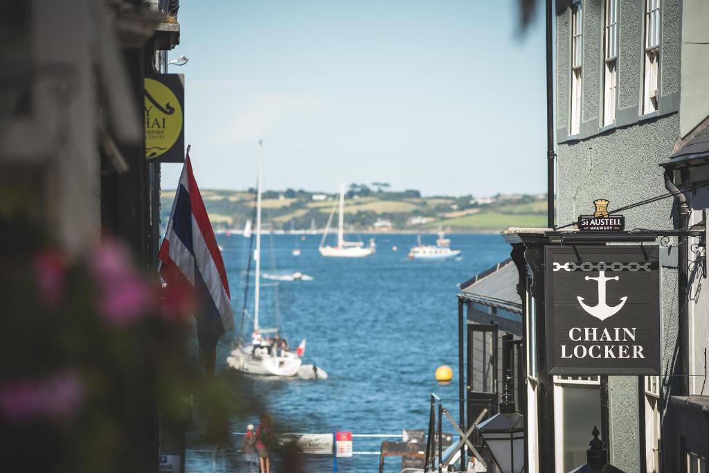 a view of a body of water with boats at Chainlocker in Falmouth