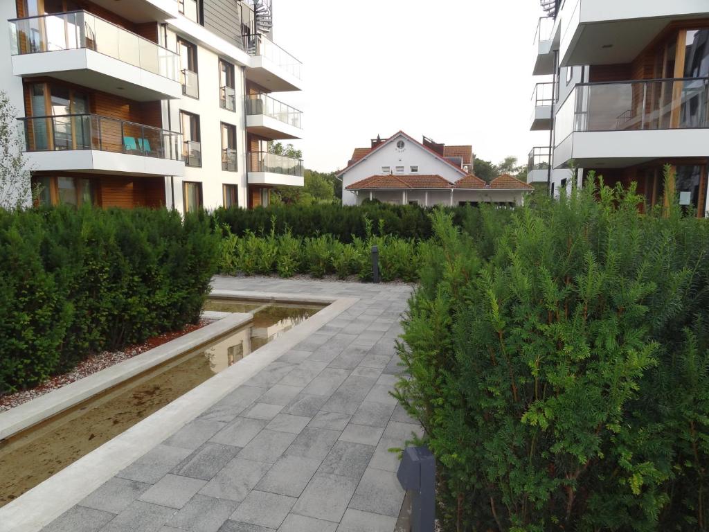 Vonkajšia záhrada v ubytovaní Luxury Apartment Bursztynowa