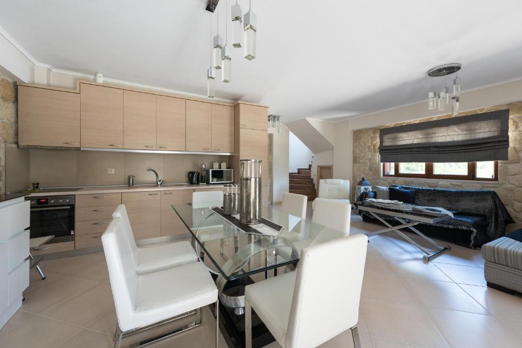 Kuchyň nebo kuchyňský kout v ubytování Siviri Villa J&B by Luxlikehome