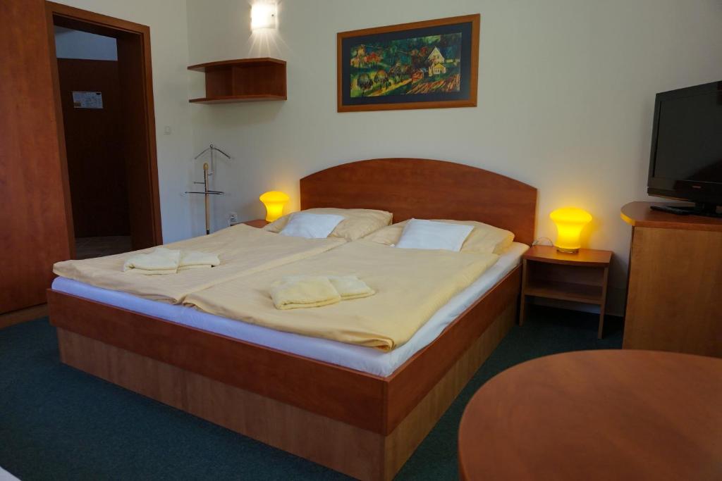 Postel nebo postele na pokoji v ubytování Penzion Martin