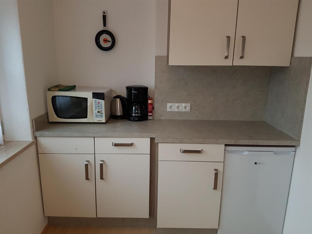 Kuchyň nebo kuchyňský kout v ubytování Gästehaus Fernblick