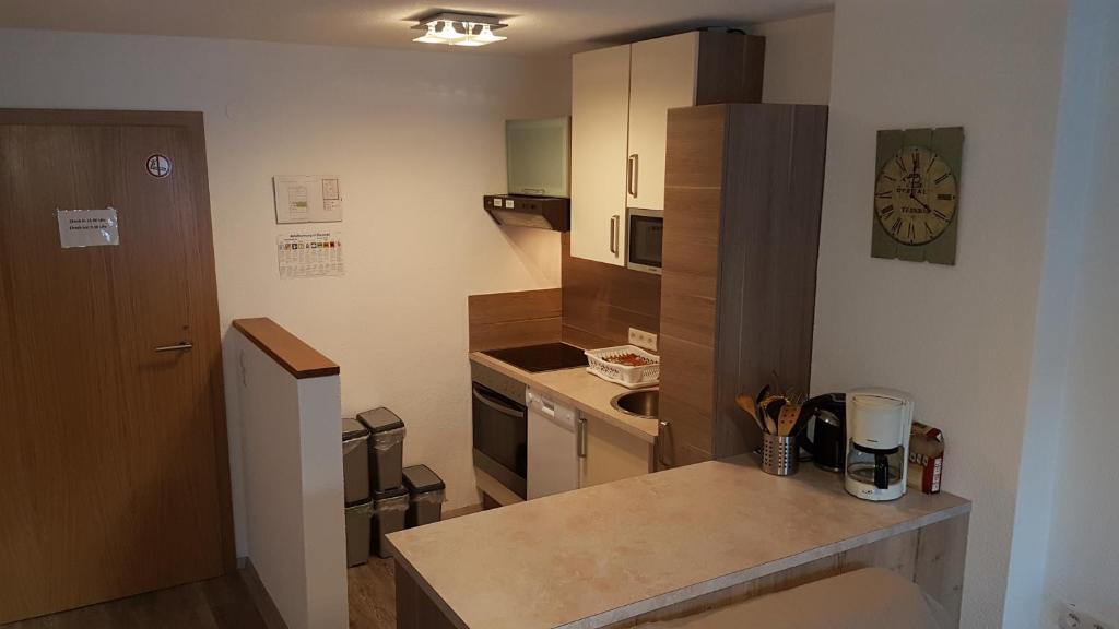 Kuchyň nebo kuchyňský kout v ubytování Gästehaus Fernblick