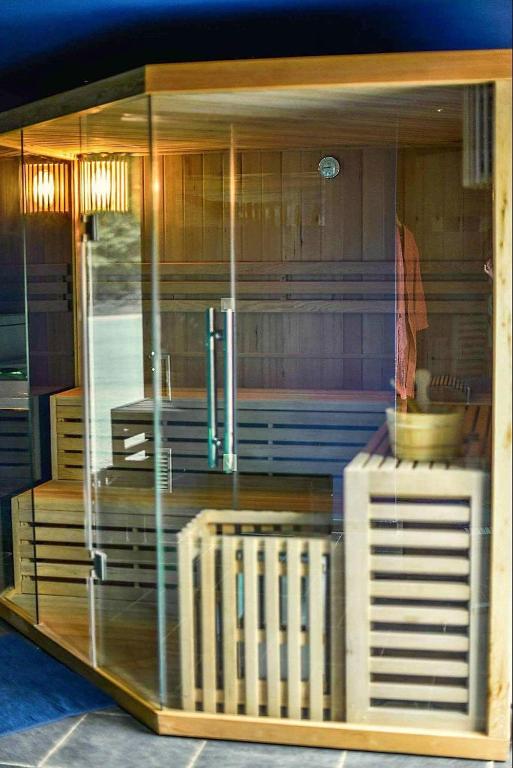 a large glass display case in a building at Linfinity in Baillonville