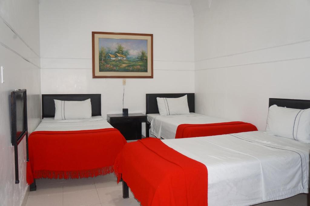 Postel nebo postele na pokoji v ubytování Hotel Las Rampas