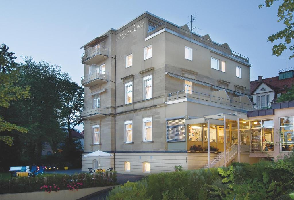 a large gray building with a lot of windows at Vital-Hotel Erika in Bad Kissingen