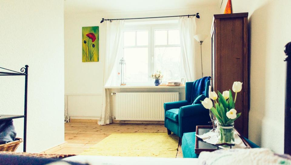 Posezení v ubytování Das Blaue Haus
