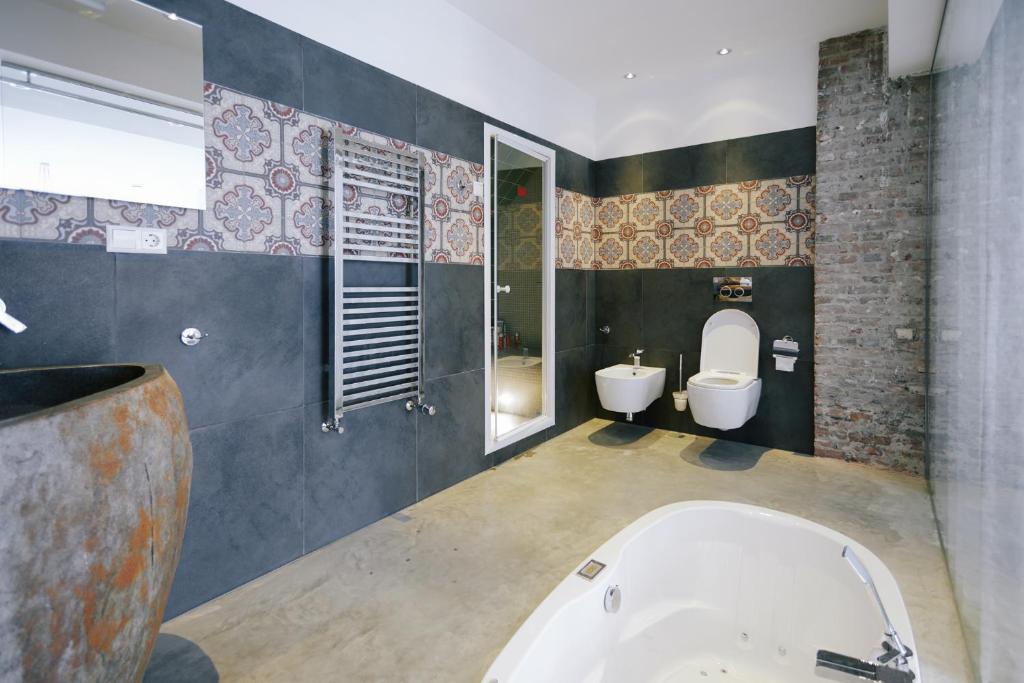 Koupelna v ubytování Hotel Karel