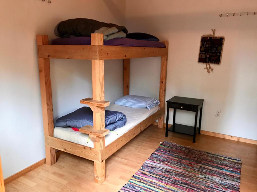 Postel nebo postele na pokoji v ubytování Sven's Basecamp Hostel
