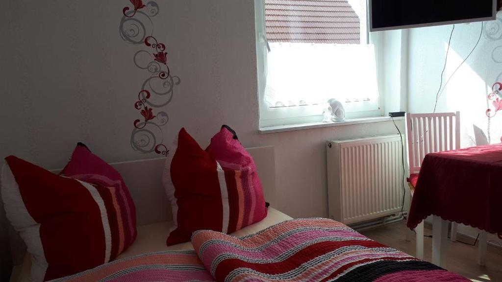 Postel nebo postele na pokoji v ubytování Pension Sommerfrische