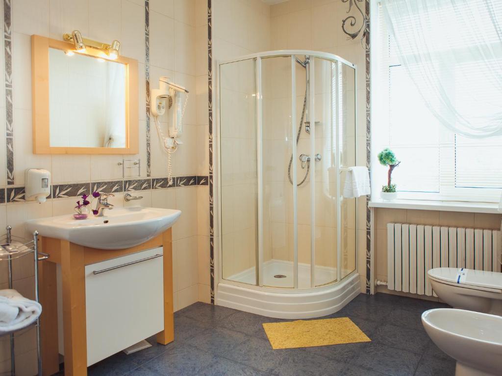 Koupelna v ubytování Hotel Diana