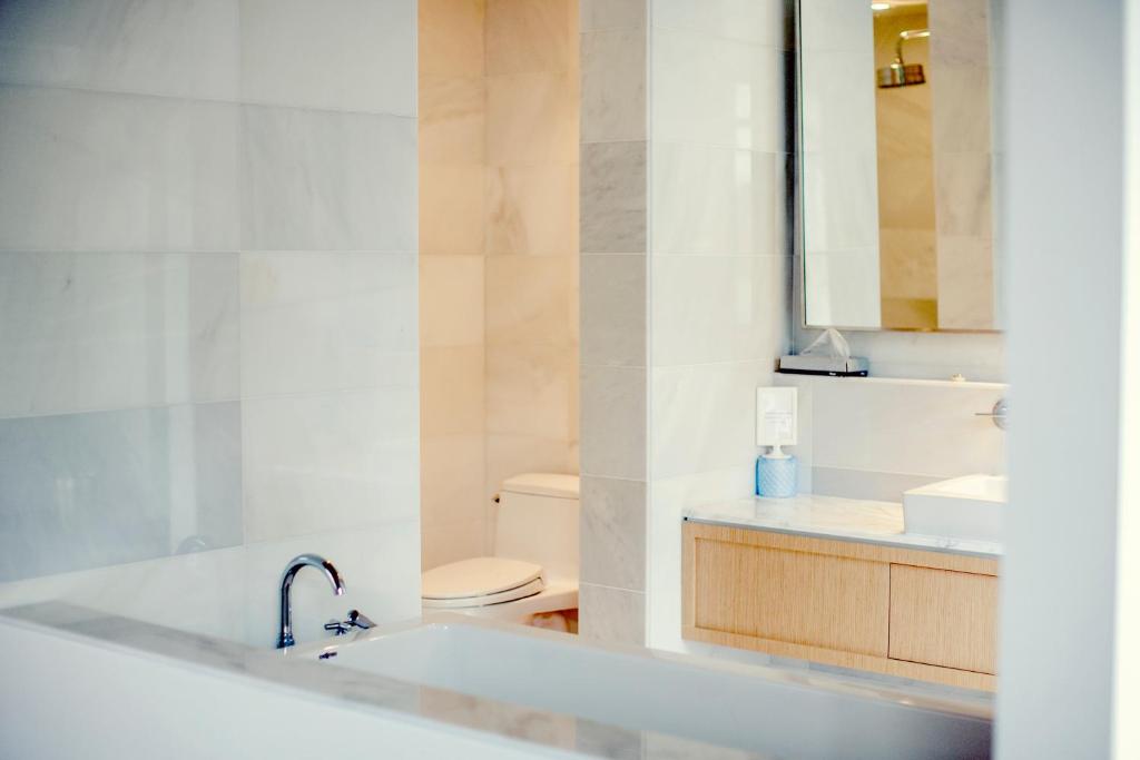 Koupelna v ubytování Hotel Ocho