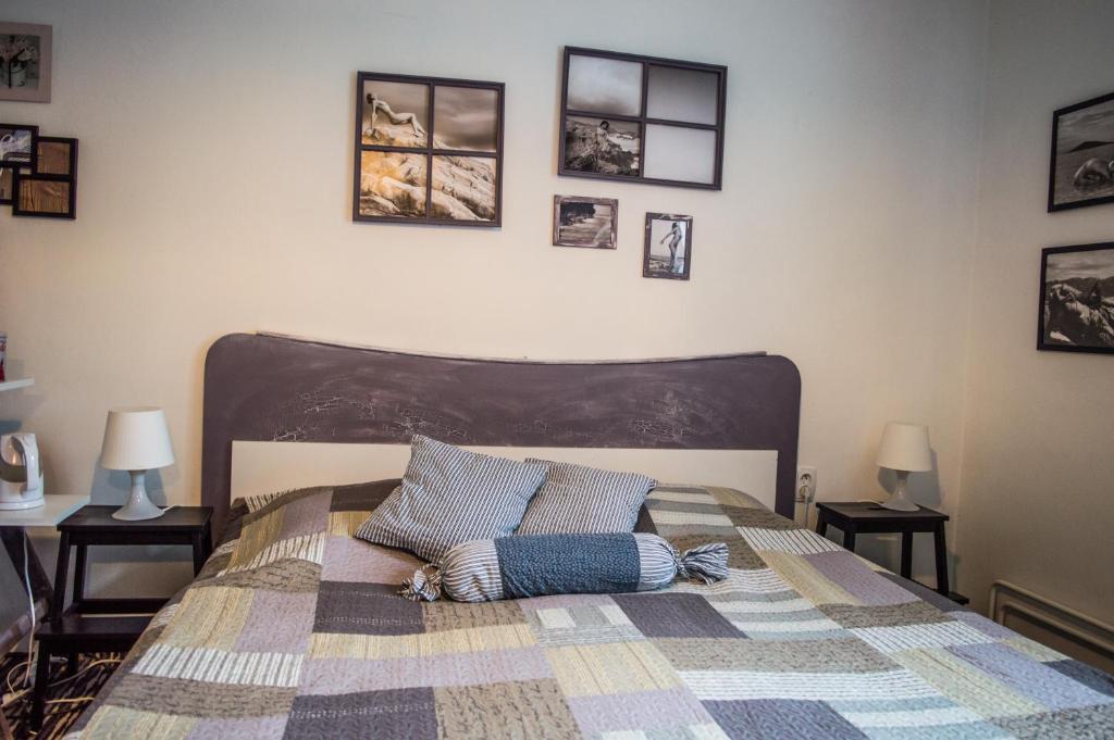 Postel nebo postele na pokoji v ubytování Penzion u Lupíků