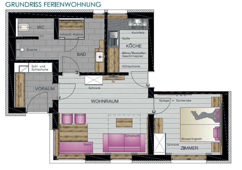 Půdorys ubytování Landhaus Mader Hintertux