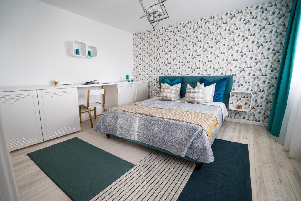Luxury Unirii Apartment房間的床