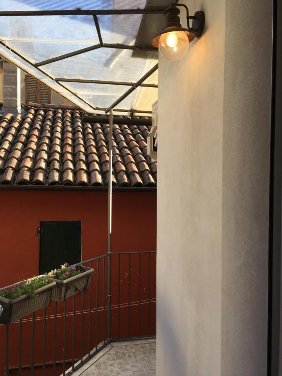 a view from the outside of a building with a roof at Antica Novi B & B in Novi Ligure