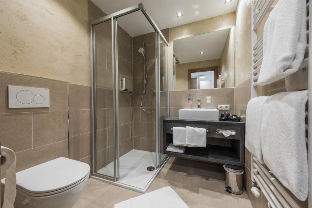 Koupelna v ubytování Appartements Hubenhof