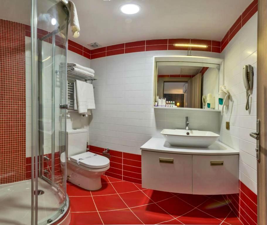 Koupelna v ubytování Dab Hotel