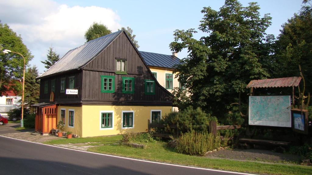 a small house on the side of a road at U Jindrů in Abertamy