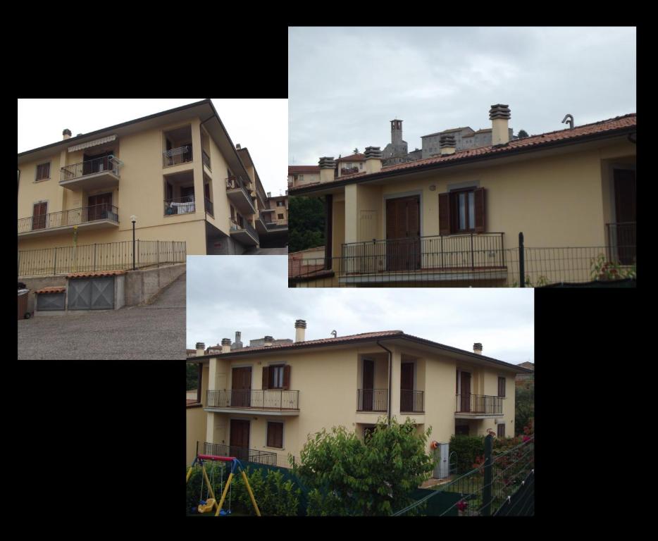 un collage de cuatro fotos de un edificio en Casa Vacanze Agilla Trasimeno, en Agello