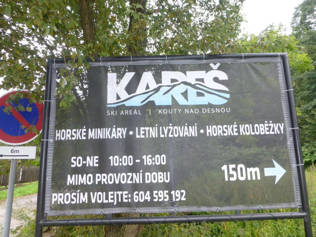 Certifikát, hodnocení, plakát nebo jiný dokument vystavený v ubytování Apartmány Kouty - Jeseníky
