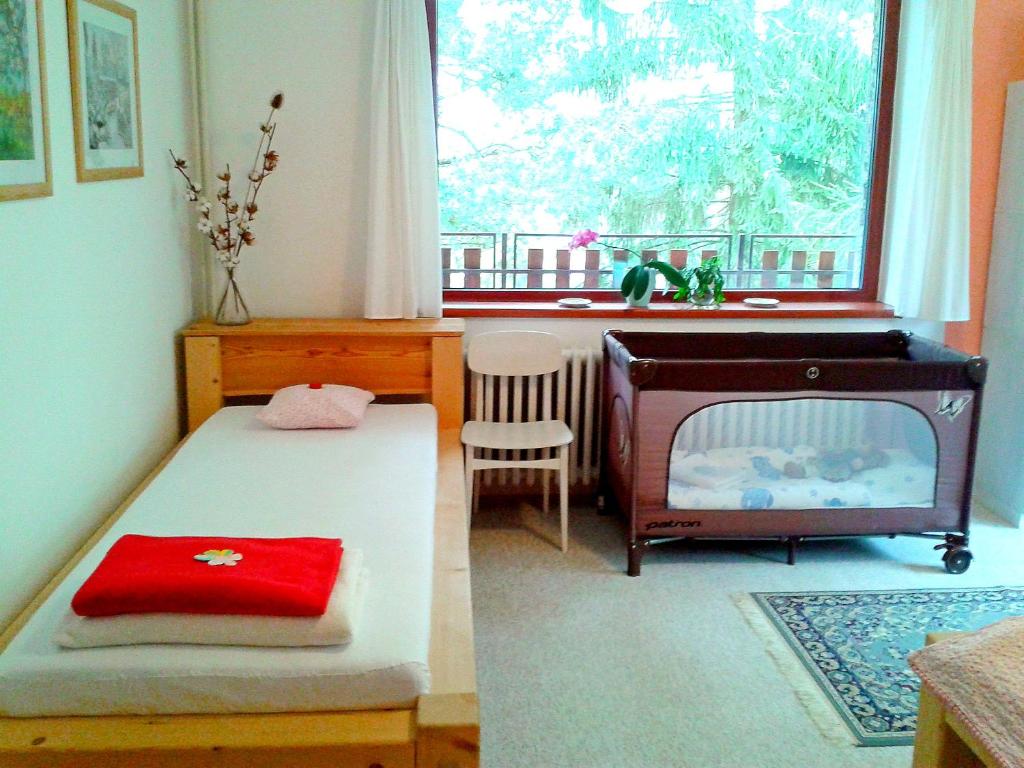 Postel nebo postele na pokoji v ubytování Penzion Bor
