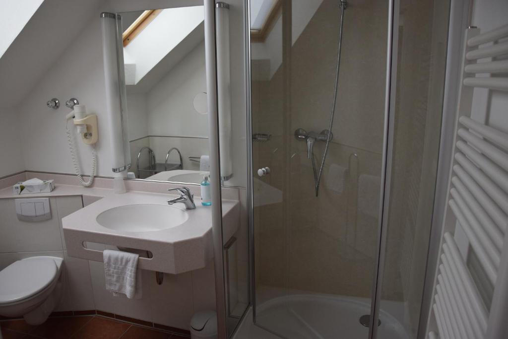 Koupelna v ubytování Hotel Lutter